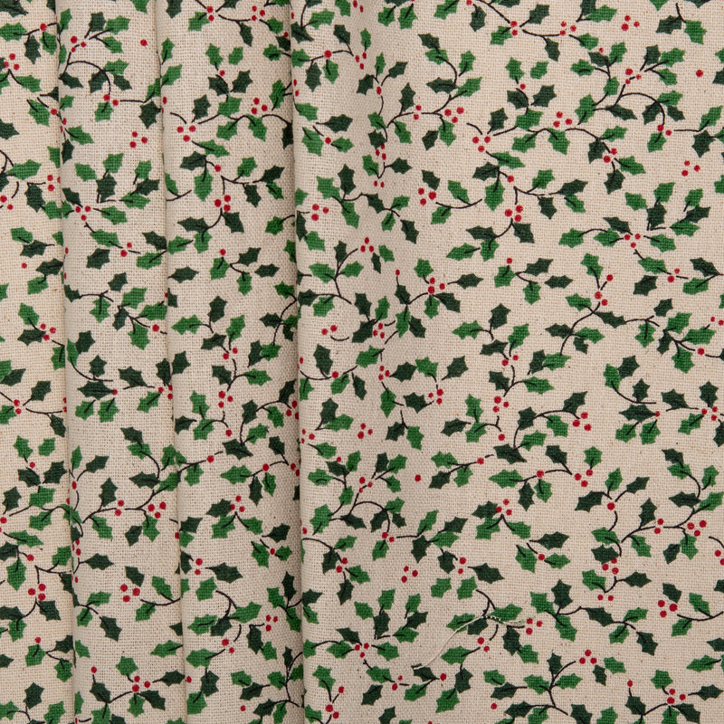 Printed Cotton - <HOMESPUN HOLIDAYS> - Mistletoe - Beige