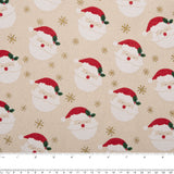 Printed Cotton - <HOMESPUN HOLIDAYS> - Santa clause - Beige
