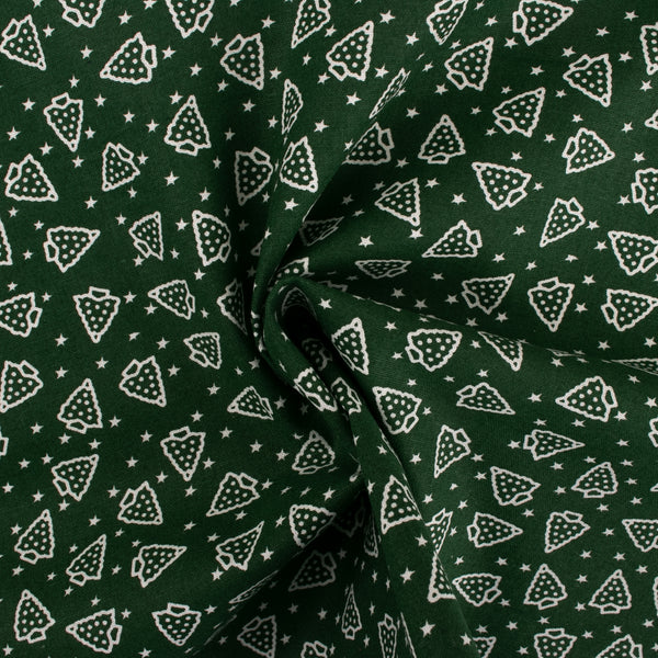 Christmas Printed Cotton - Firs - Green