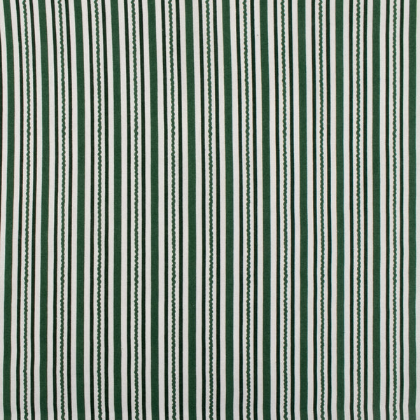Coton imprimé de Noël - Rayures - Vert