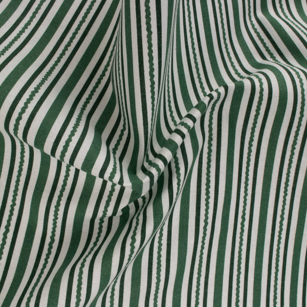 Coton imprimé de Noël - Rayures - Vert