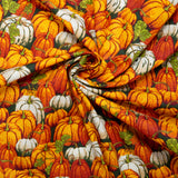 Printed Cotton - HARVEST FESTIVAL - Pumpkin - Green