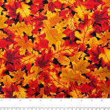 Printed Cotton - HARVEST FESTIVAL - Maple leafs - Black