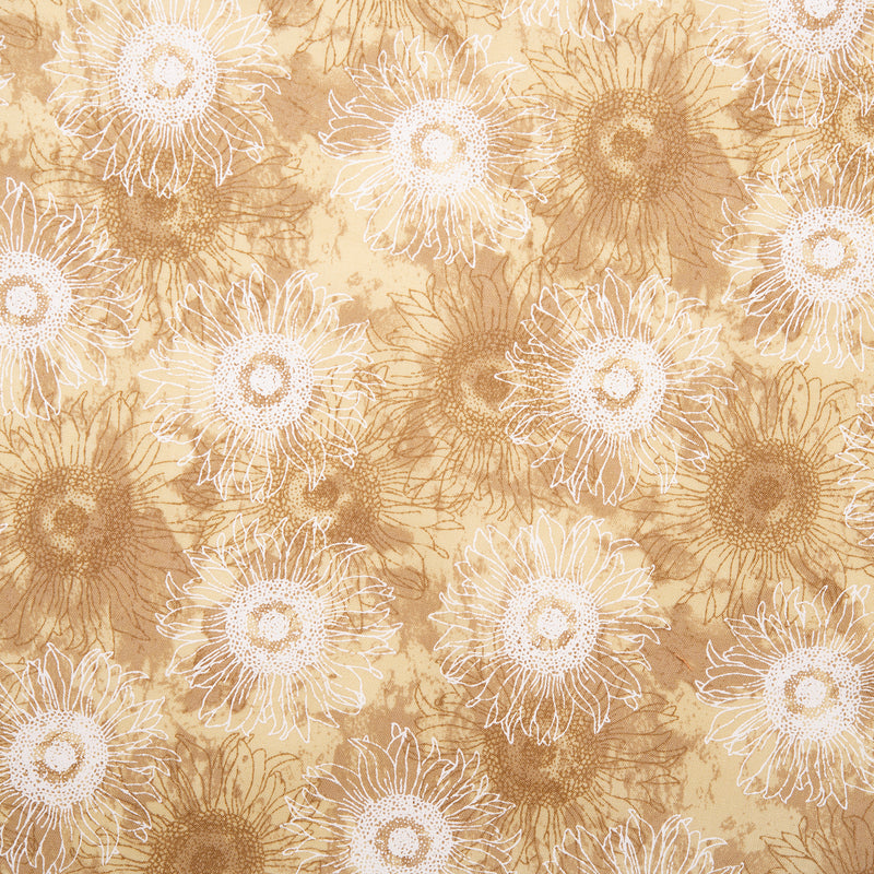 Printed Cotton - HARVEST FESTIVAL - Sunflowers - Cream