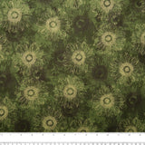 Printed Cotton - HARVEST FESTIVAL - Sunflowers - Green