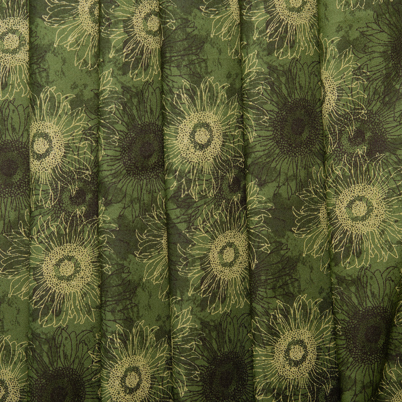 Printed Cotton - HARVEST FESTIVAL - Sunflowers - Green