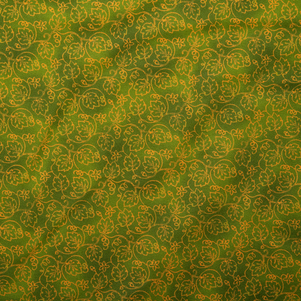 Printed Cotton - HARVEST FESTIVAL - Leafs - Green