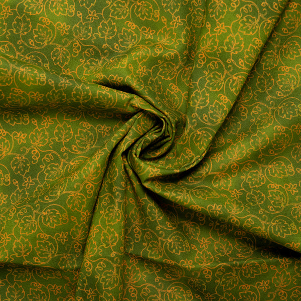 Printed Cotton - HARVEST FESTIVAL - Leafs - Green