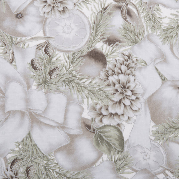 Printed Cotton - ELEGANCE CHRISTMAS - Ribbons - White
