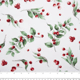 Printed Cotton - ELEGANCE CHRISTMAS - Berry - White