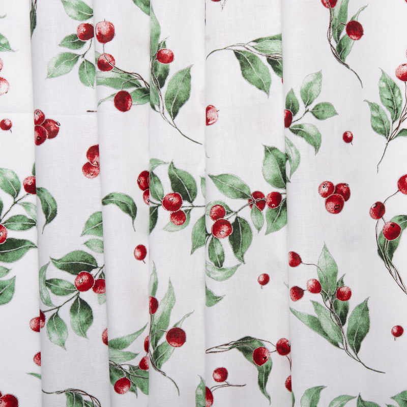 Printed Cotton - ELEGANCE CHRISTMAS - Berry - White