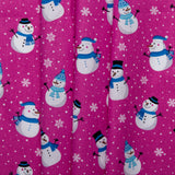 Printed Cotton - CHRISTMAS MAGIC - Snowman - Pink