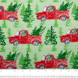 Printed Cotton - CHRISTMAS MAGIC - Red truck - Green