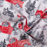 Printed Cotton - CHRISTMAS MAGIC - Red truck - White