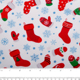 Printed Cotton - CHRISTMAS MAGIC - Christmas sock - White