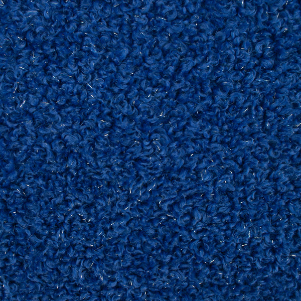 Tissu bouclé métallique uni - MARGOT - Bleu