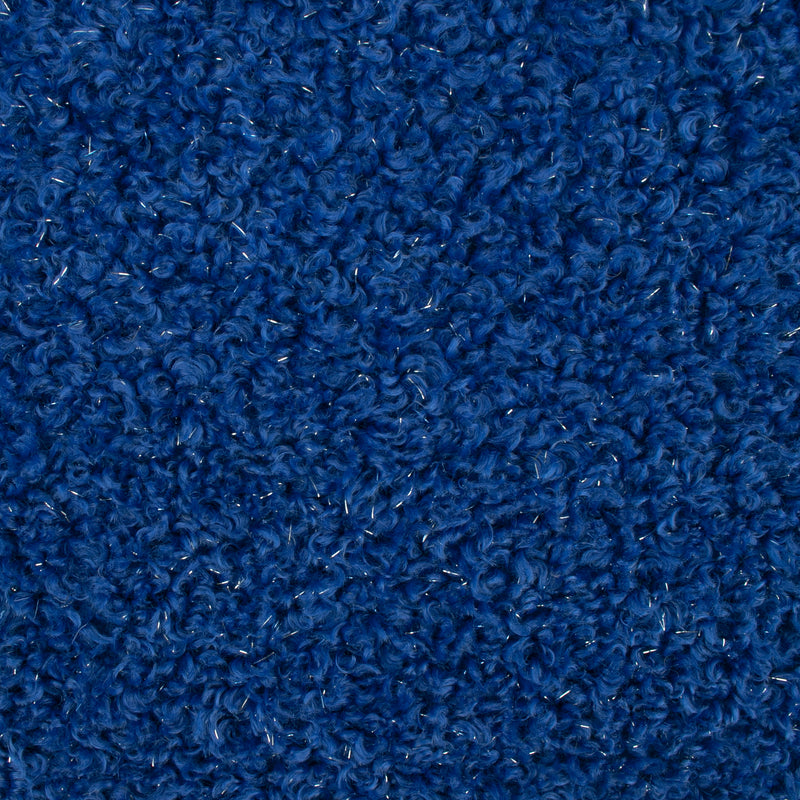 Tissu bouclé métallique uni - MARGOT - Bleu
