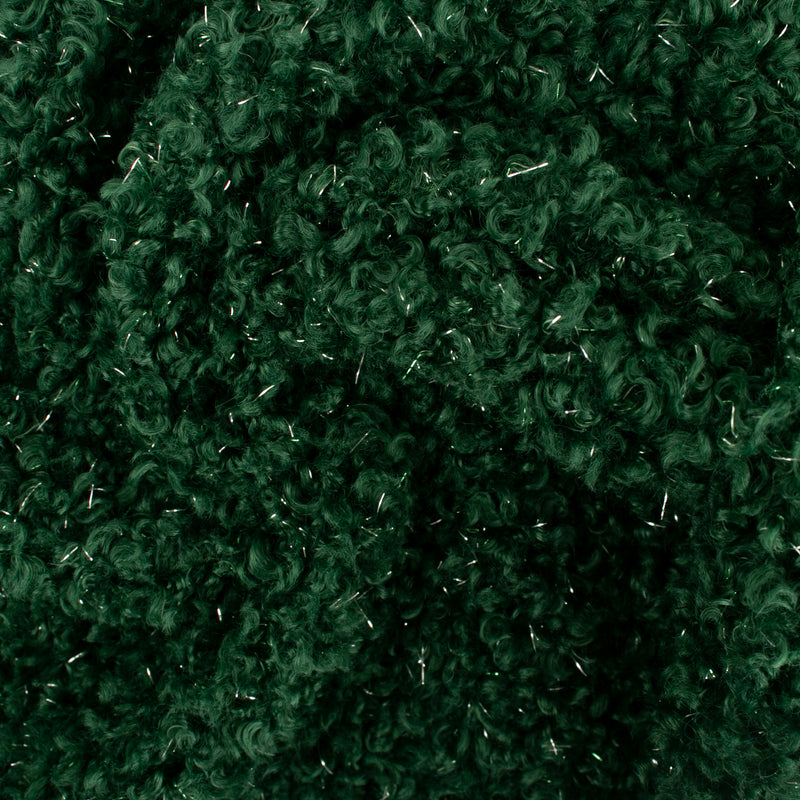 Tissu bouclé métallique uni - MARGOT - Vert forêt