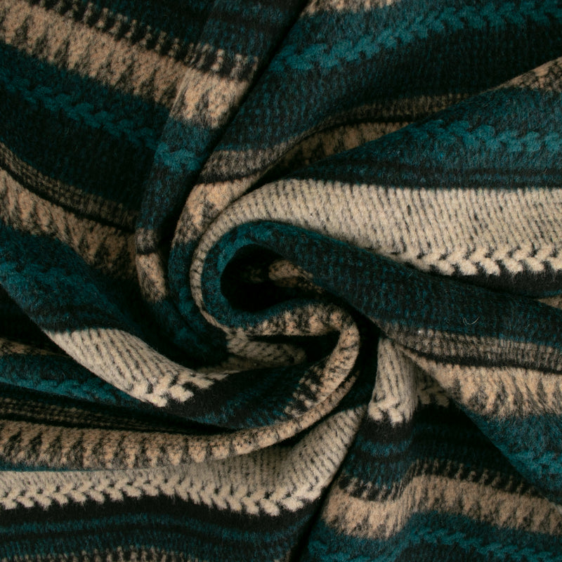 Printed Jacquard Coating - <NEW MEXICO> - Stripes - Green