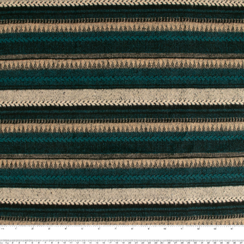 Printed Jacquard Coating - <NEW MEXICO> - Stripes - Green