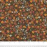 Printed Chiffon - AMANDA - Florals - Black / Orange