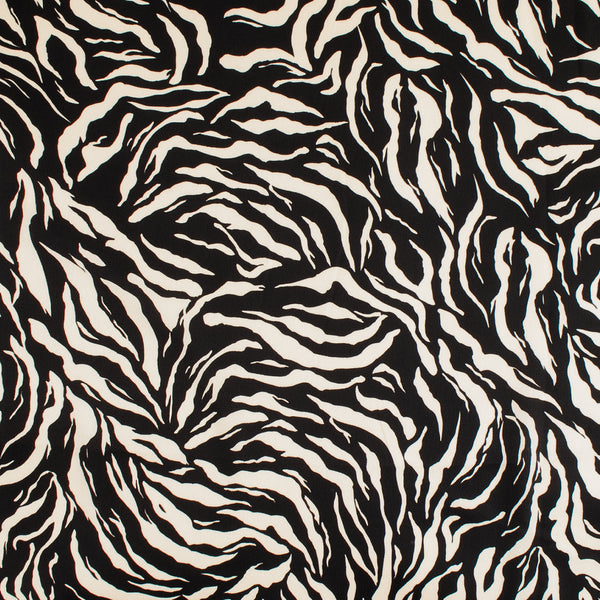 BUBBLE SHINE Printed Polyester - Zebra - Black