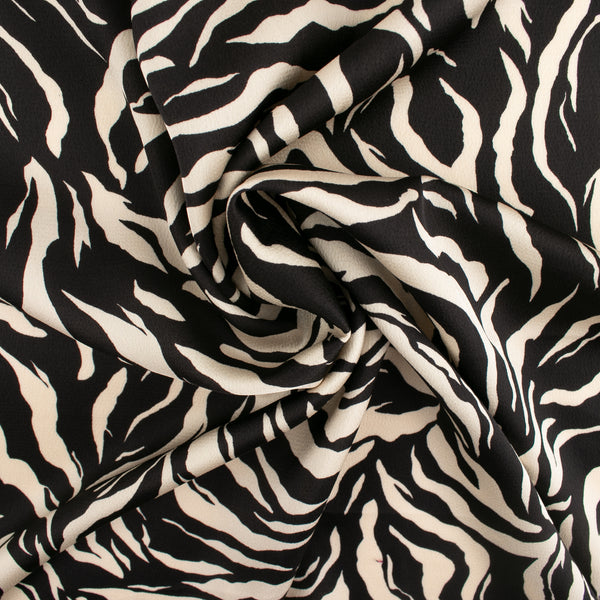 BUBBLE SHINE Printed Polyester - Zebra - Black