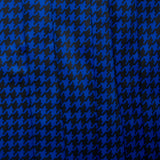 Satin velours imprimé - CHARLOTTE - Pied de poule - Bleu
