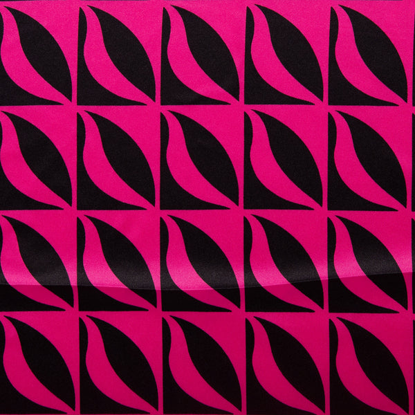 Printed Satin Velvet - CHARLOTTE - Geometric - Pink