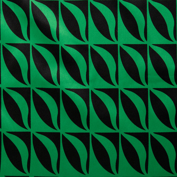 Printed Satin Velvet - CHARLOTTE - Geometric - Green