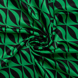 Satin velours imprimé - CHARLOTTE - Géométrique - Vert
