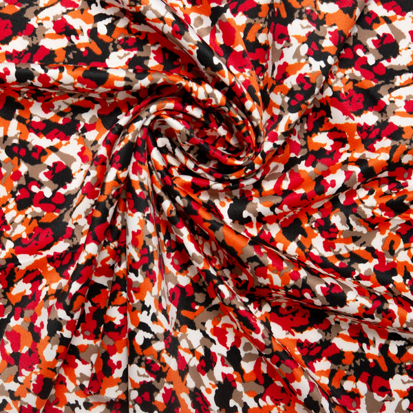 Printed Satin Velvet - CHARLOTTE - Abstracts - Red