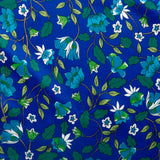 Printed Satin Velvet - CHARLOTTE - Clematis - Blue