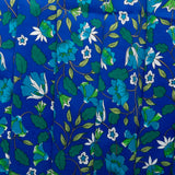 Printed Satin Velvet - CHARLOTTE - Clematis - Blue