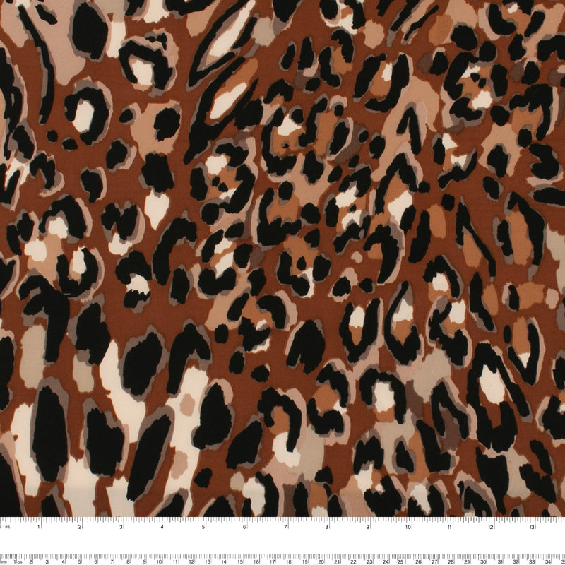 Printed Peachskin - EMMA - Leopard - Brown