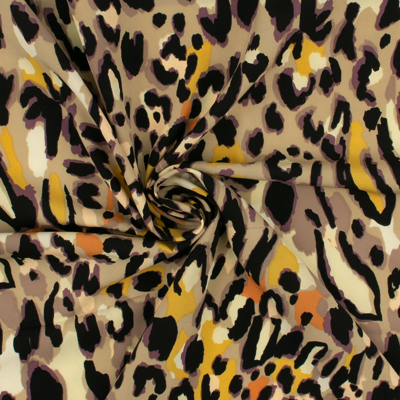 Printed Peachskin - EMMA - Leopard - Yellow