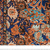 Sergé de rayonne - BOHO - Abstrait bordure - Bleu