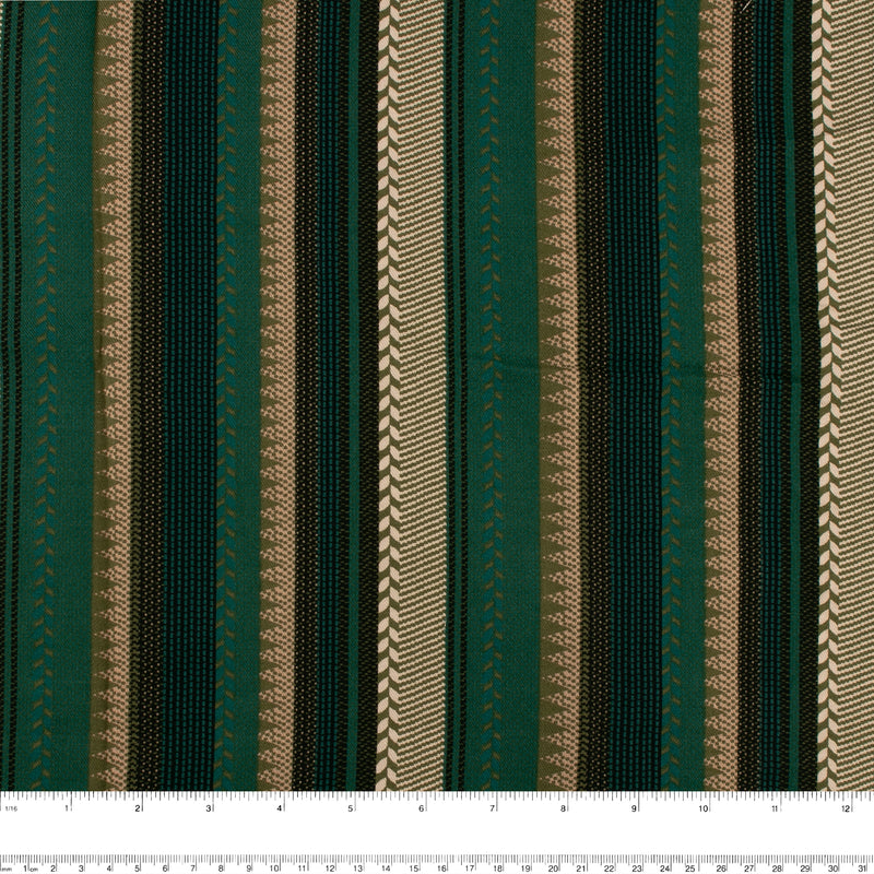 Rayon Twill - BOHO - Stripes - Green