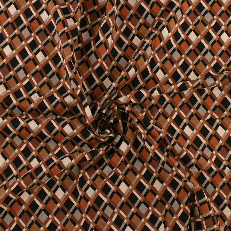 Rayon Twill - BOHO - Diamonds - Brown