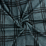 Tricot imprimé pour chandail - HACCI - Carreaux - Bleu