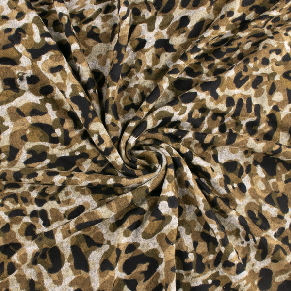 Printed Sweater Knit - HACCI - Leopards - Khaki