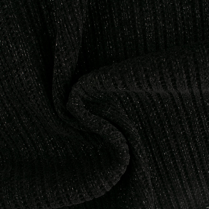 Solid Lurex Rib Knit - SICILY - Black