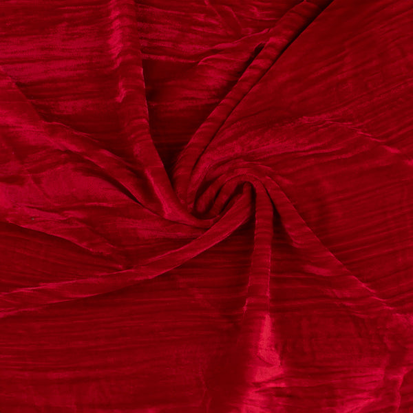 Solid Pleated Velvet - MAJESTIC - Dark red