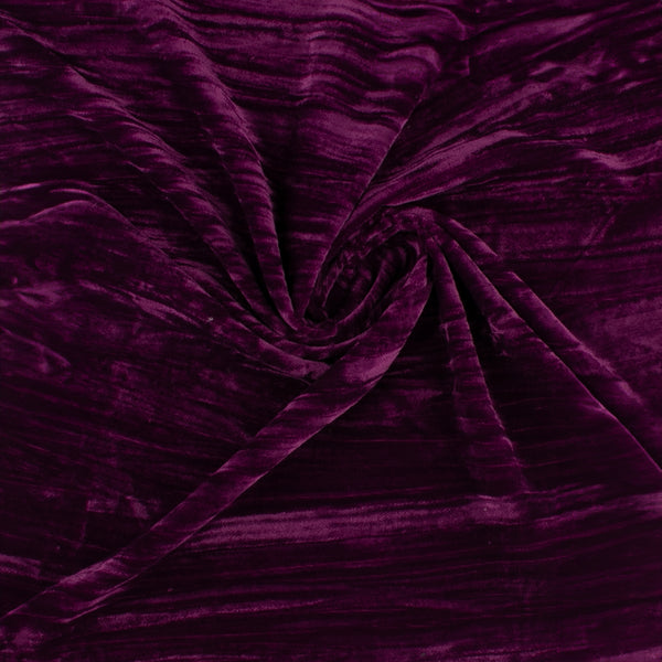 Solid Pleated Velvet - MAJESTIC - Purple