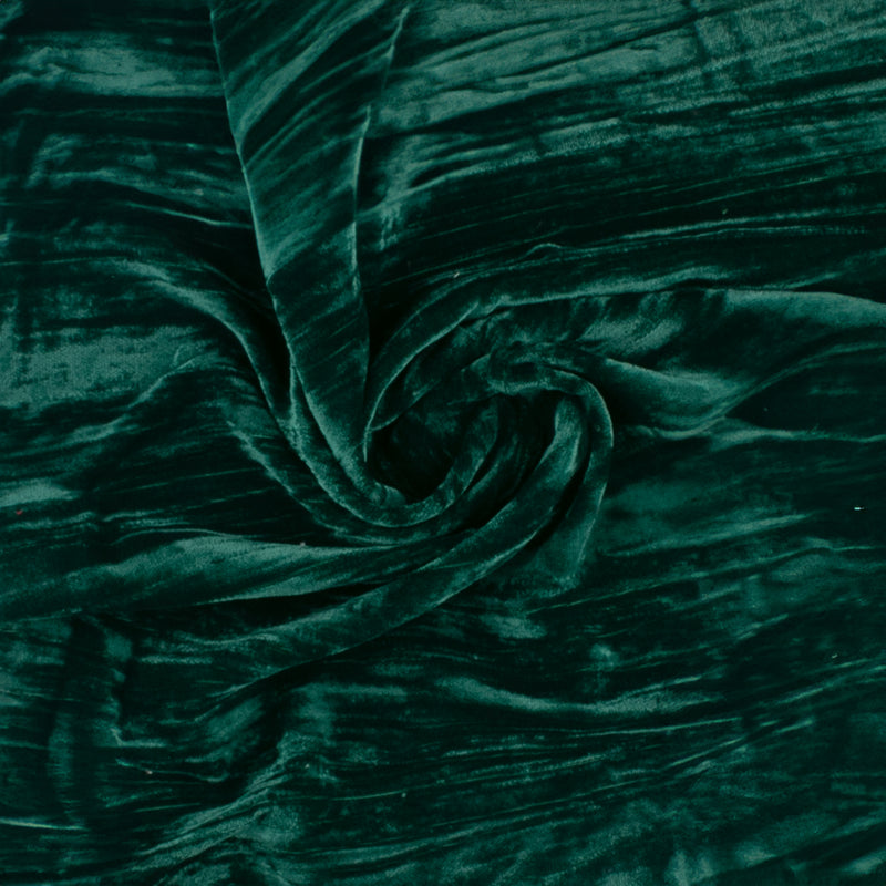 Solid Pleated Velvet - MAJESTIC - Green