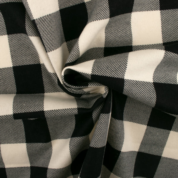Check Wide Flannel - BUFFALO - Ivory / Black
