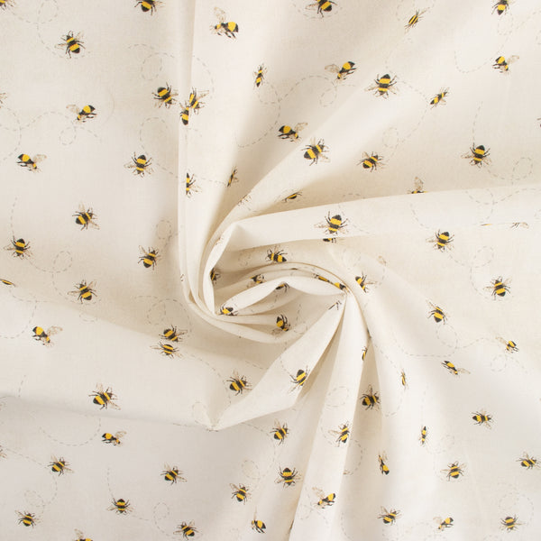 Printed Cotton - SUNSHINE DAYDREAM - Bee's - White