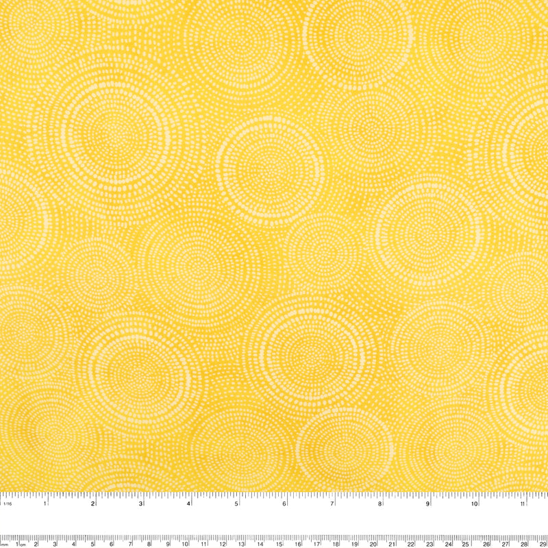 Printed Cotton - SUNSHINE DAYDREAM - Cercles - Yellow