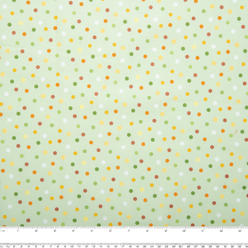 Printed Cotton - WEE SAFARI - Dots - Green