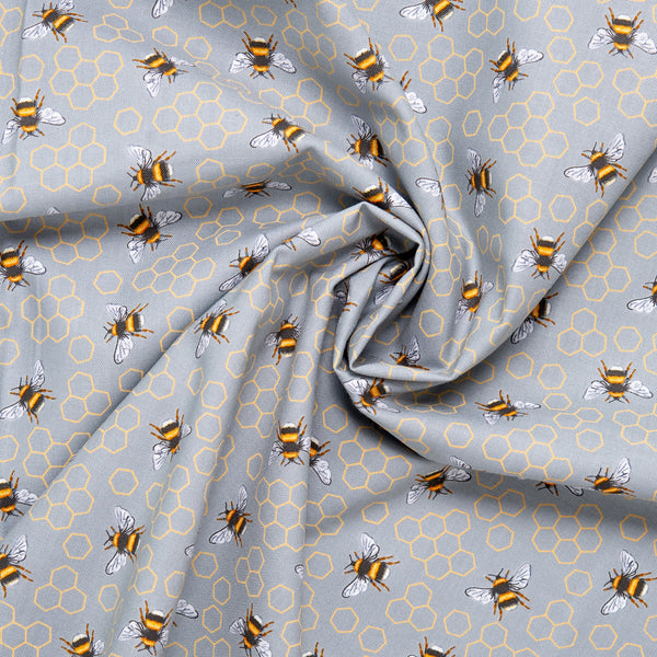 Printed cotton - BEECROFT - Bee's - Grey